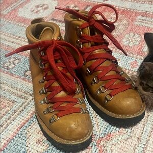 Danner Tan Boots with Red Laces